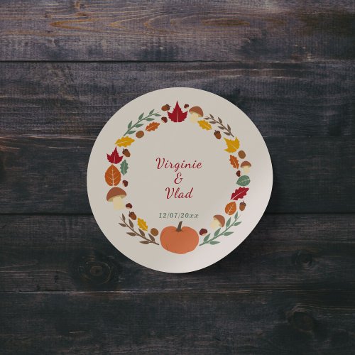 Wreath  Fall Wedding Sticker