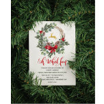Wreath Holiday Christmas Winter Party Invitation<br><div class="desc">Oh What Fun Holiday Christmas Wreath Winter Party Mistletoe Deer Typography Housewarming Wreath Making Baby Shower Bridal Shower Wedding Engagement Dinner Invitation</div>