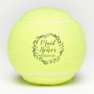 Wreath Maid of Honor Wedding Gift Tennis Balls