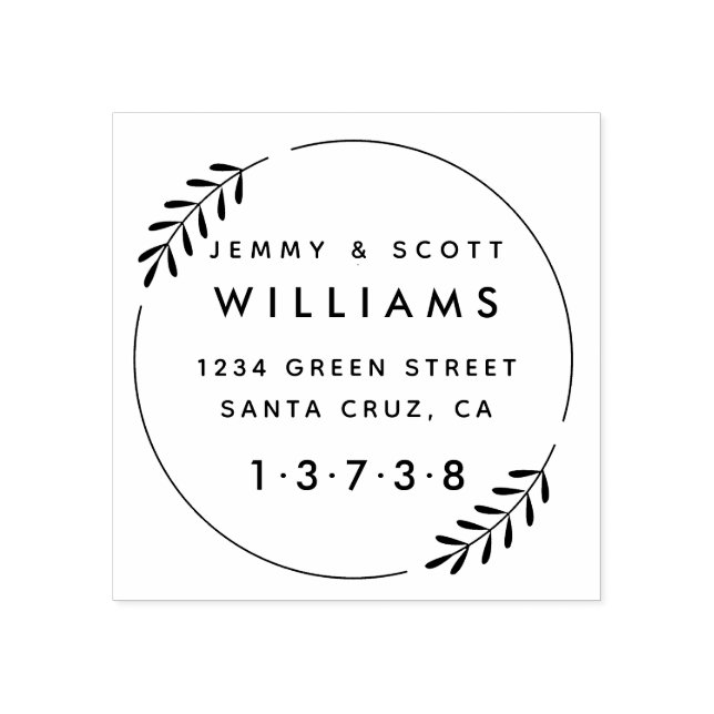  Wreath Married Couple Rubber Stamp (Imprint)