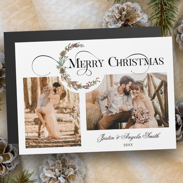 Wreath & Merry Christmas Typography Multi-Photo (Creator Uploaded)