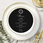 Wreath Monogram Wedding Menu Cards Black<br><div class="desc">A simple chic calligraphy wedding menu card. I do offer a free customisation service,  if you have any questions or special requests,  please feel free to contact me.</div>