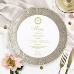 Wreath Monogram Wedding Menu Cards Gold<br><div class="desc">A simple chic calligraphy wedding menu card. I do offer a free customisation service,  if you have any questions or special requests,  please feel free to contact me.</div>
