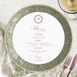 Wreath Monogram Wedding Menu Cards Rose Gold<br><div class="desc">A simple chic calligraphy wedding menu card. I do offer a free customisation service,  if you have any questions or special requests,  please feel free to contact me.</div>