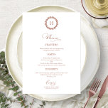 Wreath Monogram Wedding Menu Cards Rose Gold<br><div class="desc">A simple chic calligraphy wedding menu card. I do offer a free customisation service,  if you have any questions or special requests,  please feel free to contact me.</div>