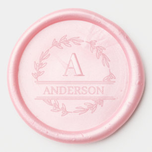 Wreath Monogram Wedding Wax Seal Sticker