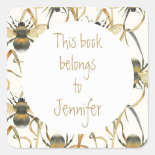Wreath of Bees Custom Library Book Plate