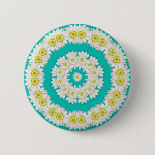 Wreath of Daisies Pinback Button