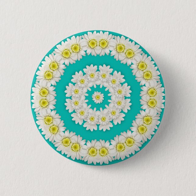 Wreath of Daisies Pinback Button (Front)