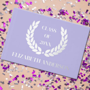 Wreath of Leaves Graduation Foil Guest Book