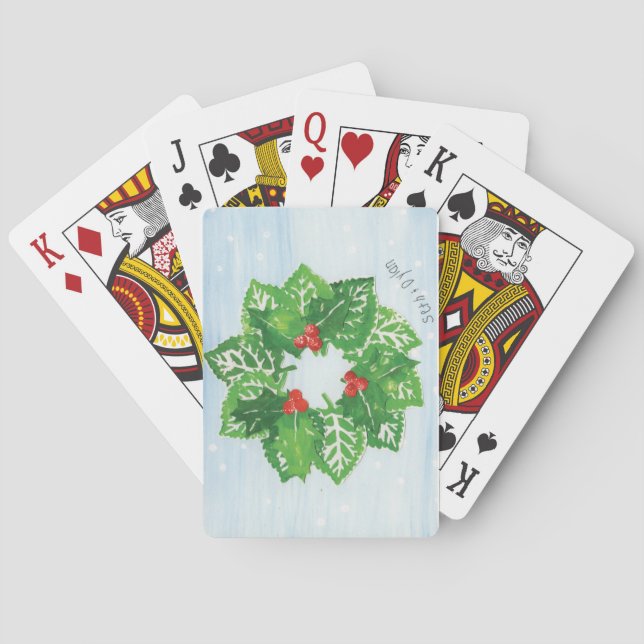 Wreath of Leaves - Kids Art for CHOC Poker Cards (Back)