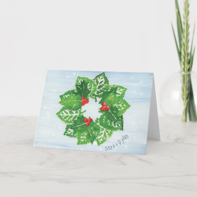 Wreath of Leaves - Kids Art for CHOC Thank You Card (Front)