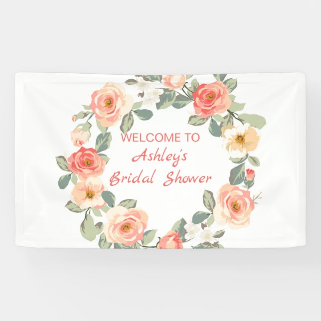 Wreath of Roses and Buds Banner (Horizontal)