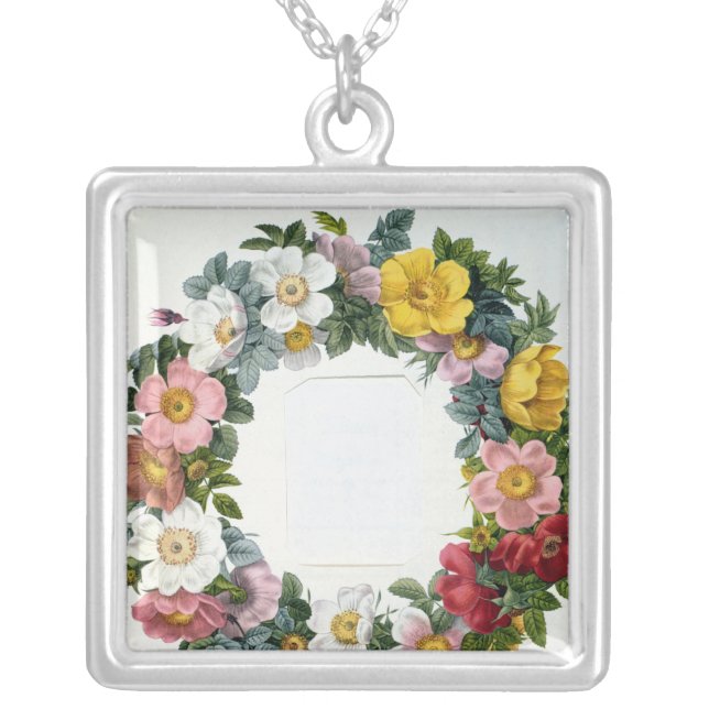Wreath of Roses, Frontispiece for 'Les Roses' Silver Plated Necklace (Front)