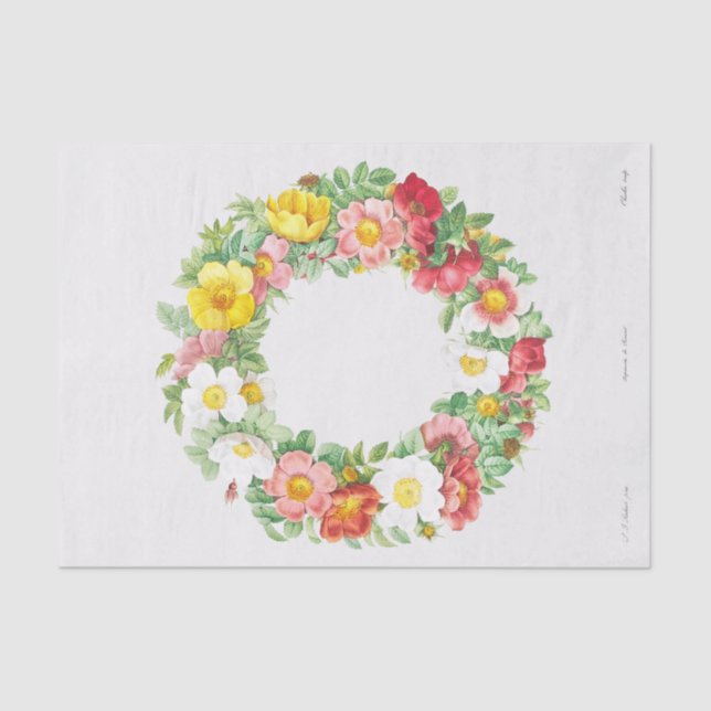 Wreath of Roses Tissue Paper (Front)