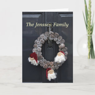 Wreath on door address announcement