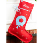 Wreath Red Felt Christmas Stocking<br><div class="desc">This version features a felt wreath and is 1 of 4 options. Adorable,  unique and trendy. Don't miss out on this new release product as supplies are limited.</div>