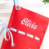 Wreath Red Felt Christmas Stocking (Front)