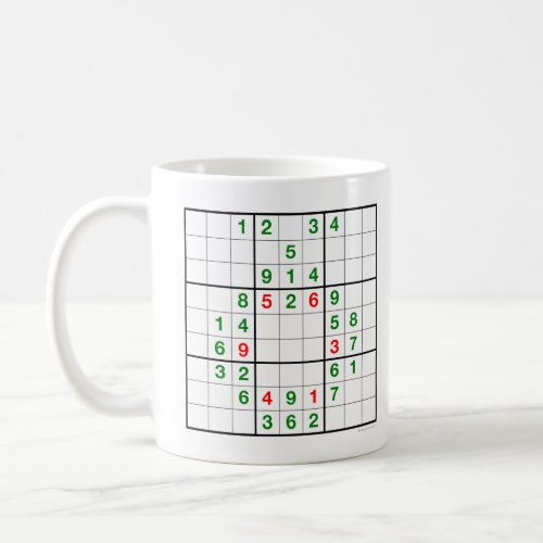 Wreath Sudoku with downloadable puzzle Mug