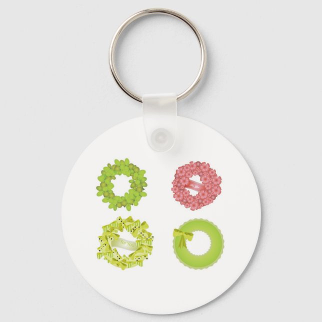 wreath-vector-10021501-large keychain (Front)