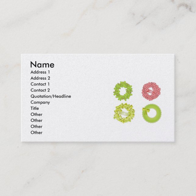 wreath-vector-10021501-large, Name, Address 1, ... Business Card (Front)
