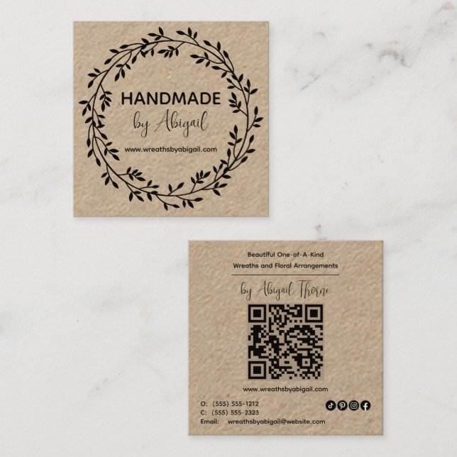 Wreath Vines Handmade | Handcrafted Business Card (Front/Back)