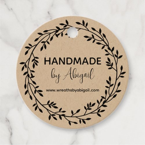 Wreath Vines Handmade  Handcrafted Business Favor Tags