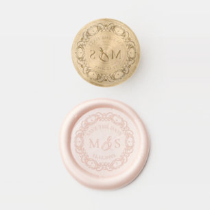 Wreath Wedding Ampersand Monogram Save The Date Wax Seal Stamp