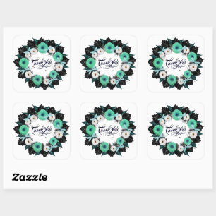 Wreath Wedding Flowers Floral Arrangement Postage Square Sticker