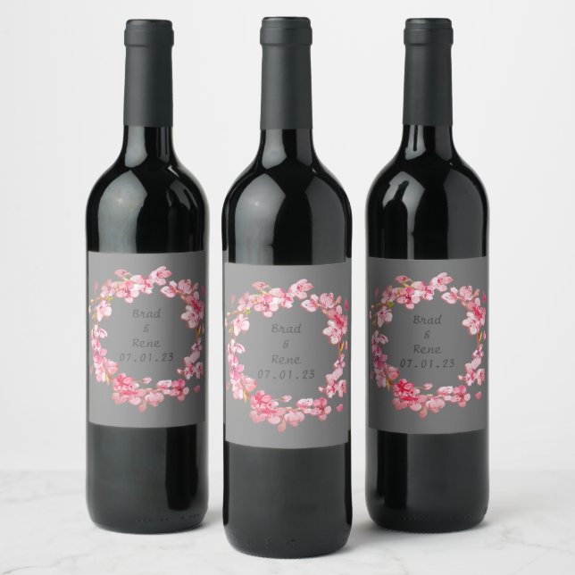 Wreath Wedding Flowers Floral Arrangement Sticker (Bottles)