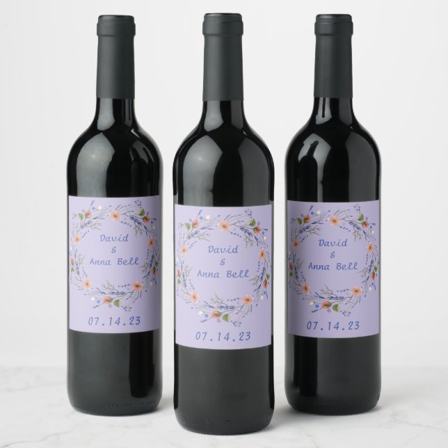 Wreath Wedding Flowers Floral Arrangement Sticker (Bottles)