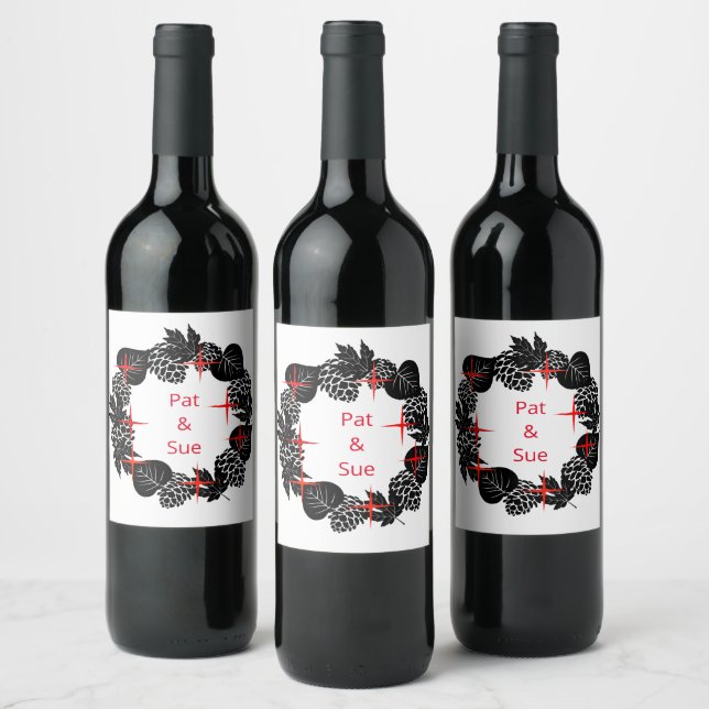 Wreath Wedding Flowers Floral Arrangement Sticker (Bottles)