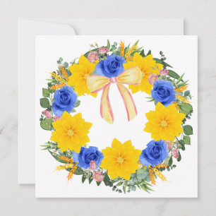 Wreath Wedding Flowers Floral Vector Thank You Invitation
