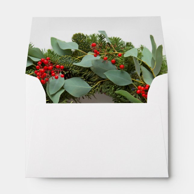 Wreath with eucalyptus and berries envelope (Back (Bottom))