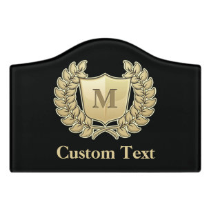 Wreath with Shield Door Sign