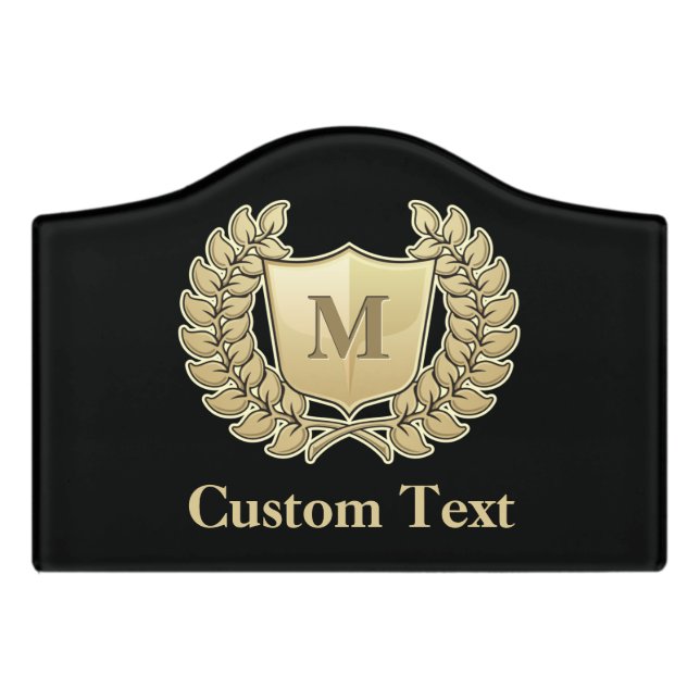 Wreath with Shield Door Sign (Small Crest Front)