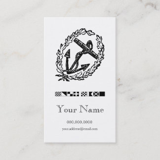 Wreathed Anchor Code Flag Personal Calling Card