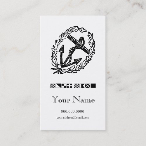 Wreathed Anchor Code Flag Personal Calling Card Business Card