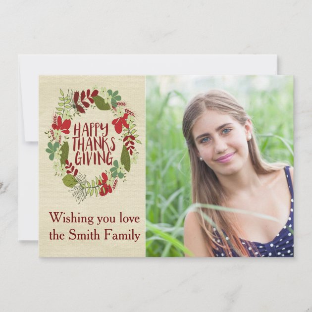 Wreathed Giving Thanks Thank You Card