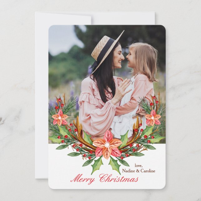Wreathed Photo Holiday Card (Front)