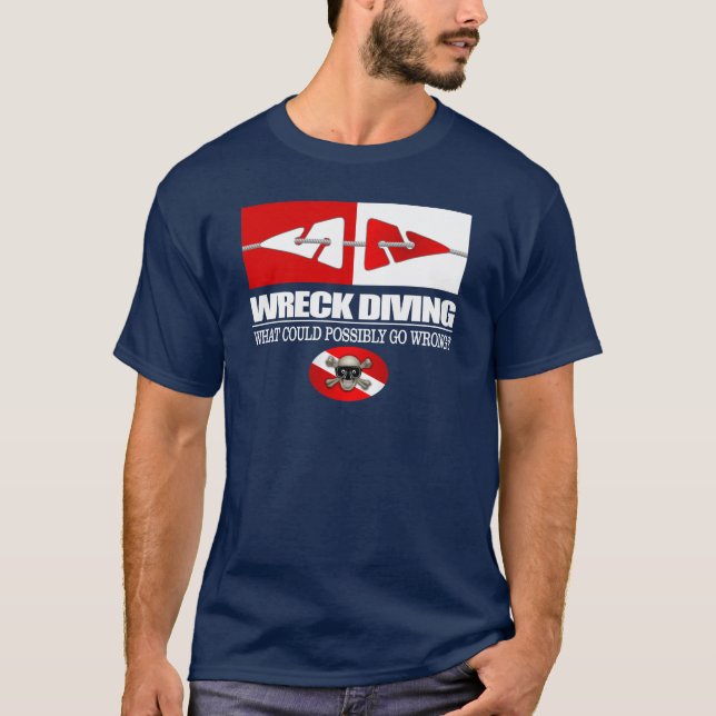 Wreck Diving (Line Markers) T-Shirt (Front)