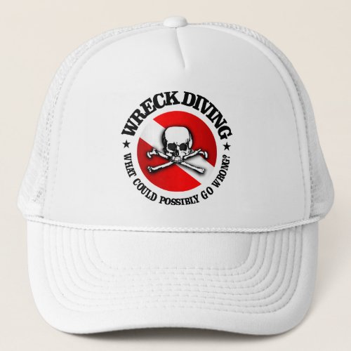 Wreck Diving Skull Trucker Hat