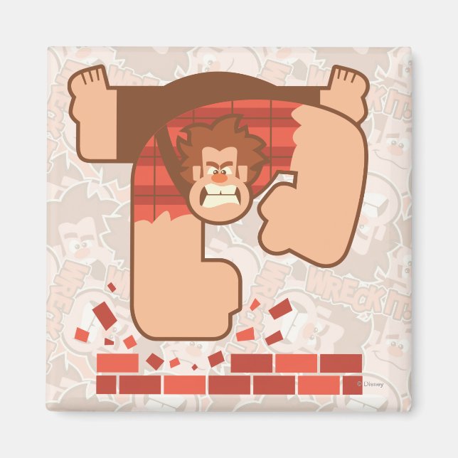 Wreck it Ralph Pounding Bricks Magnet (Front)