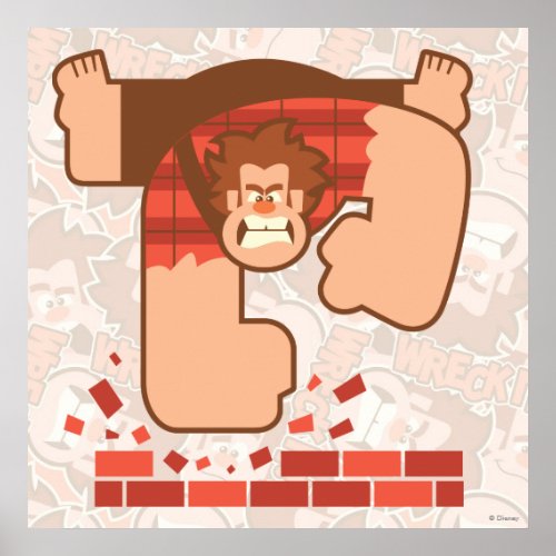 Wreck it Ralph Pounding Bricks Poster