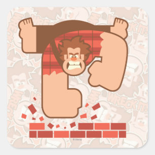 Wreck it Ralph Pounding Bricks Square Sticker