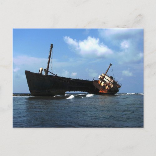 Wreck of the Cavalier E Coco Banderos Panama Postcard
