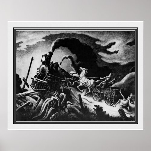 Wreck of the Old 97 by Thomas Hart Benton 16x20 Poster