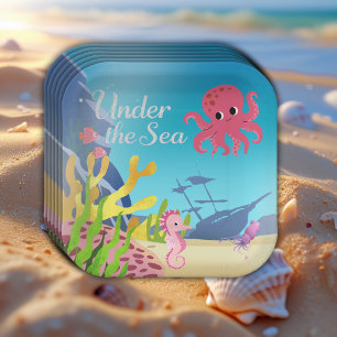 Wreckage Under the Sea Baby Shower Paper Plates