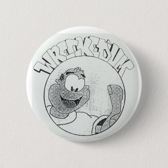 Wrecked 'Um Melvin Circle Logo Button (Front)