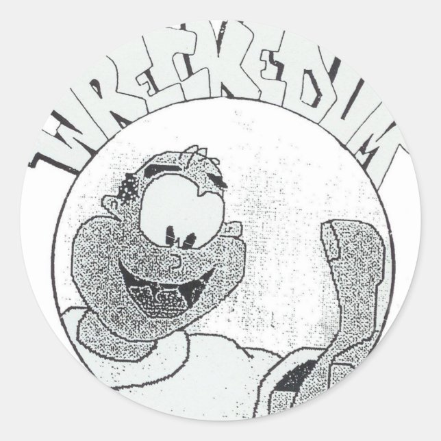 Wrecked 'Um Melvin Circle Logo Classic Round Sticker (Front)